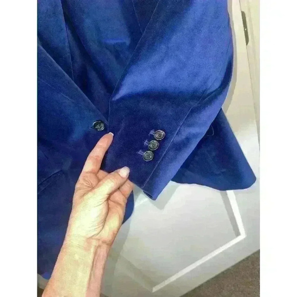 Talbot's Women's 22WP Blue Velvet Blazer Single Button Preppy Dressy Career - Picture 6 of 7